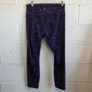 lululemon athletica Pants - Lululemon blue, black & plum hi waist crops sz 10 lululemon athletica Pants - Lululemon blue, black & plum hi waist crops sz 10